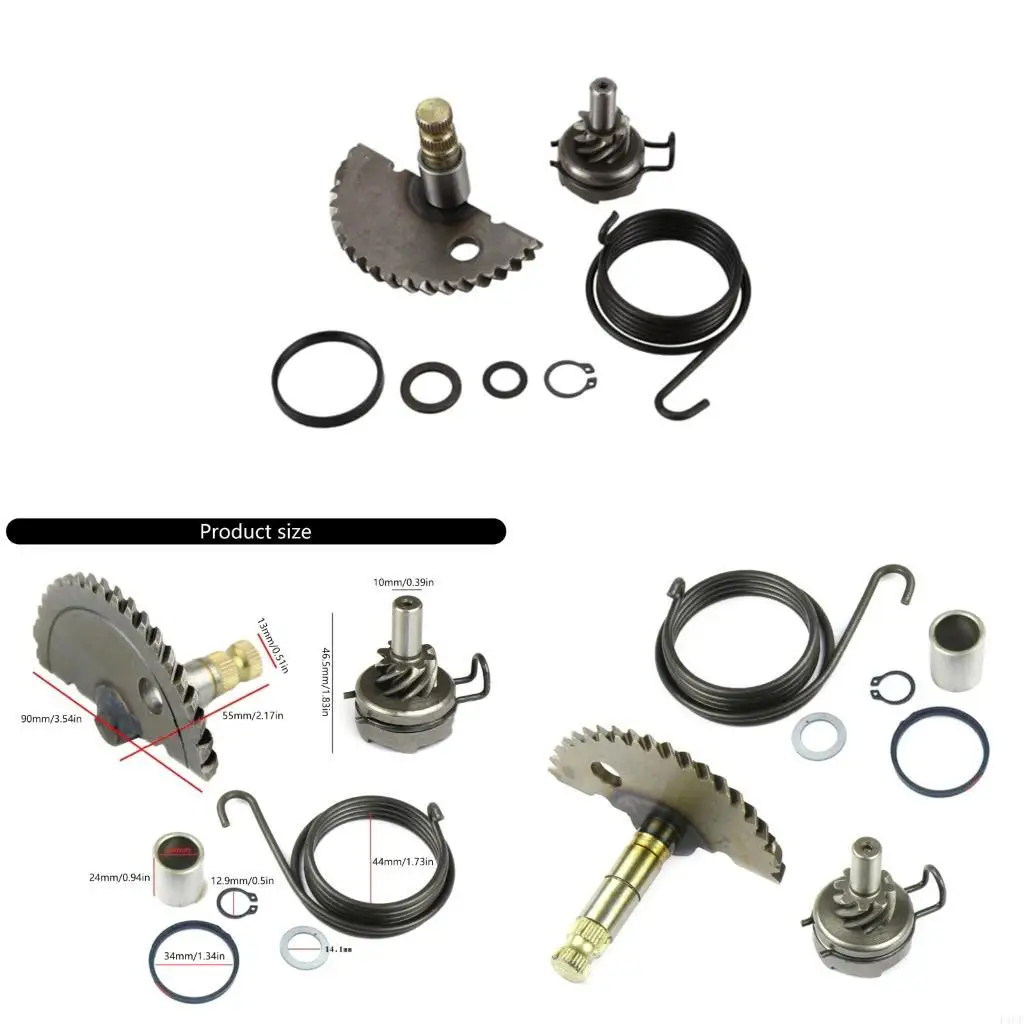 F1CF Replacement Kickstarter Gear Assembly ATV Accessories Complete Gear Shaft Spring for GY6 50CC 80CC