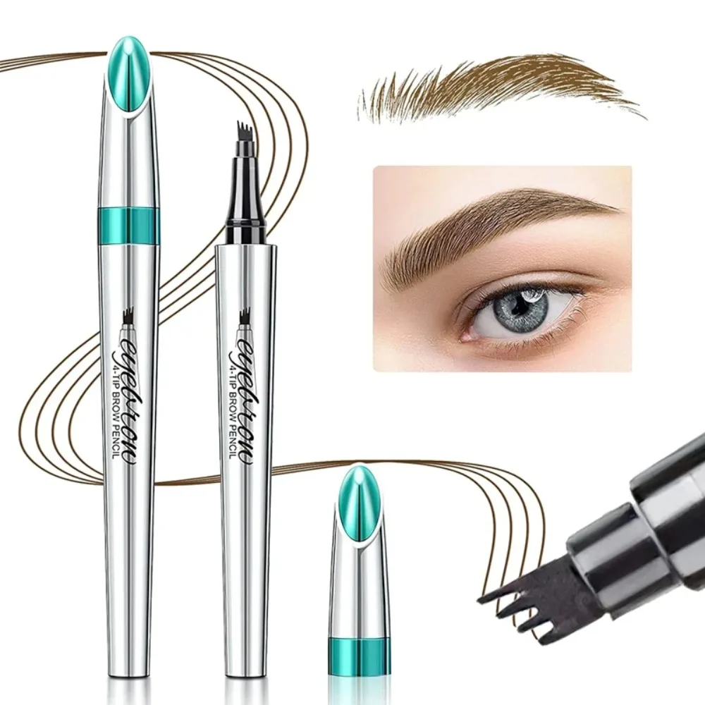 Waterproof Eyebrow Pencil Natural Effect 3D Front Fork Four-headed Tattoo Pencil Long-Lasting Eyebrow Pen Eyebrow