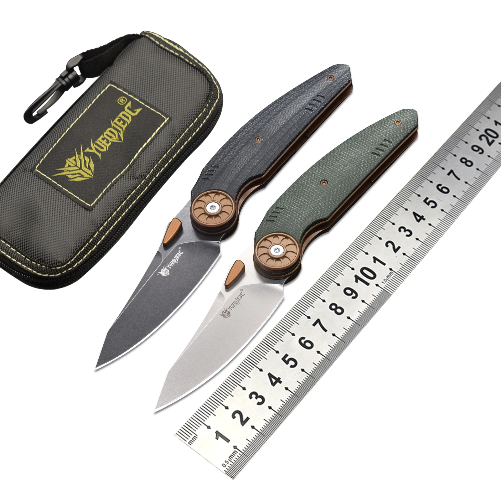 VG10 Blade Linen Handle Folding Pocket Knife, Nylon Sheath Included, Men’s EDC Outdoor Tool for Camping Hiking, Practical Gift