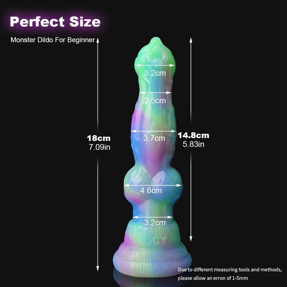 YOCY 7.08 Inch Fantasy Wolf Dog Dildo Silicone Monster Anal Plug Toys With Suction Cup For Beginner G-Spot Stimulator Women Men