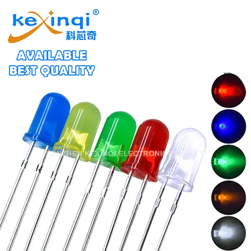 (100 Stück) F3 F5 LED DIP Diode Weiß Grün Rot Blau Gelb 3mm 5mm DIY Leuchtdiode