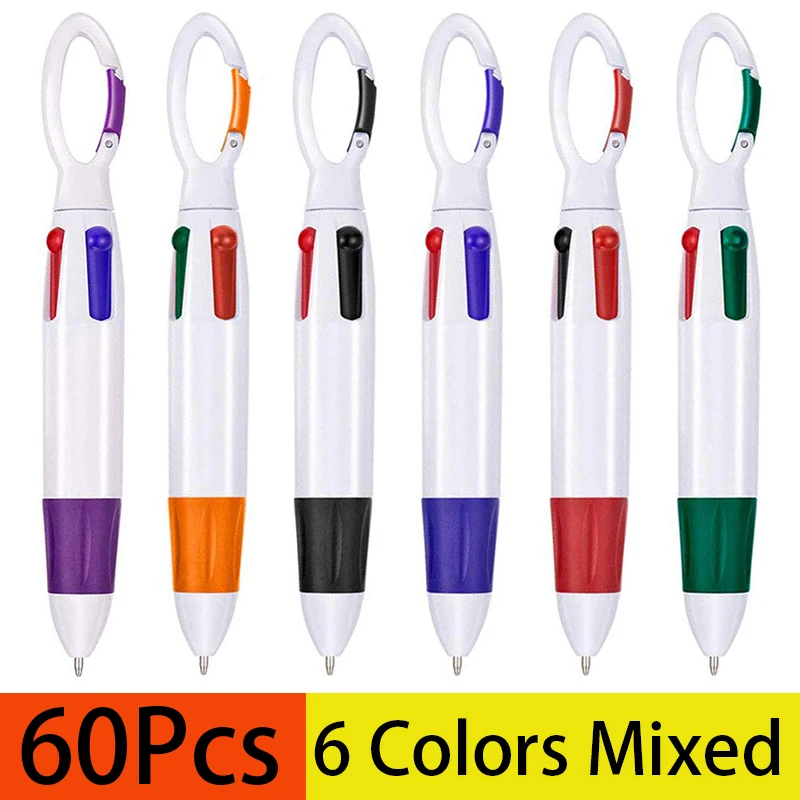 

60Pcs 4 in 1 Color Ballpoint Pens Retractable Ballpoint Pens for Office School Supplies Students and Children Gifts