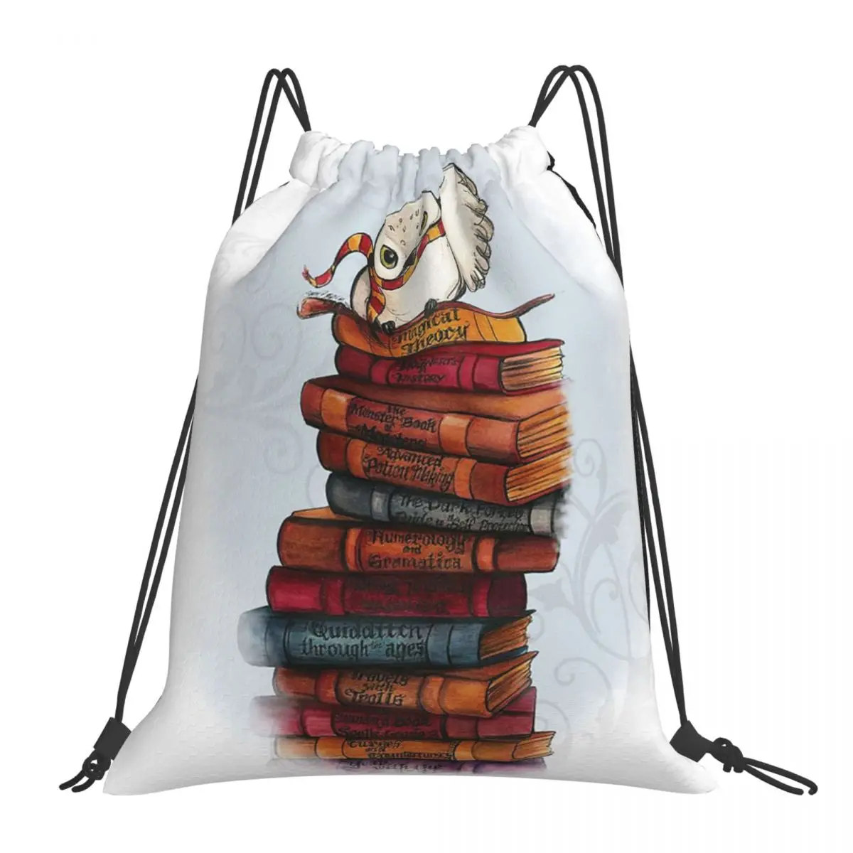 Hedwig Backpacks Fashion Portable Drawstring Bags Drawstring Bundle Pocket Sports Bag BookBag For Travel School