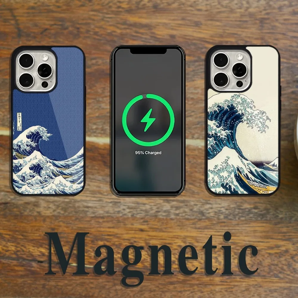 The Great Wave Off Kanagawa Phone Case Magsafe Magnetic For iPhone 11 12 13 14 15 Pro Max Plus Wireless Charging