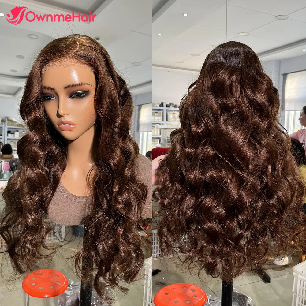 Brown Hair Glueless Wig 5x6 Lace Front Wigs Human Hair Ready to Wear without Glue Wig Bleached Knots Body Wave Hair Pre Plucked