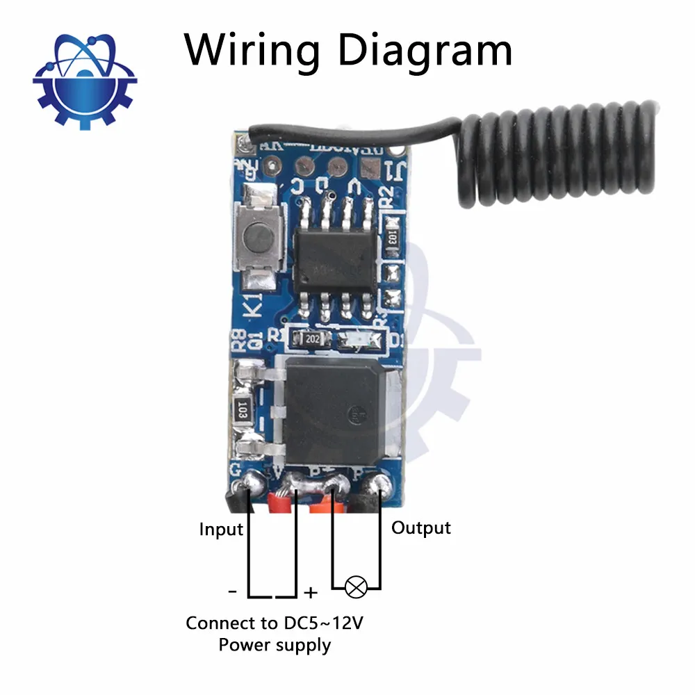 DC5-12V Miniature LED Strip Light Control Module Wireless Switch Remote Control 433MHz Receiver Interlock Mode