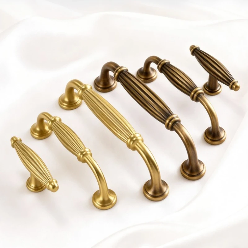 American retro brass furniture handle, mid-century cabinet/drawer pull, antique bronze kitchen cabinet and wardrobe door handles