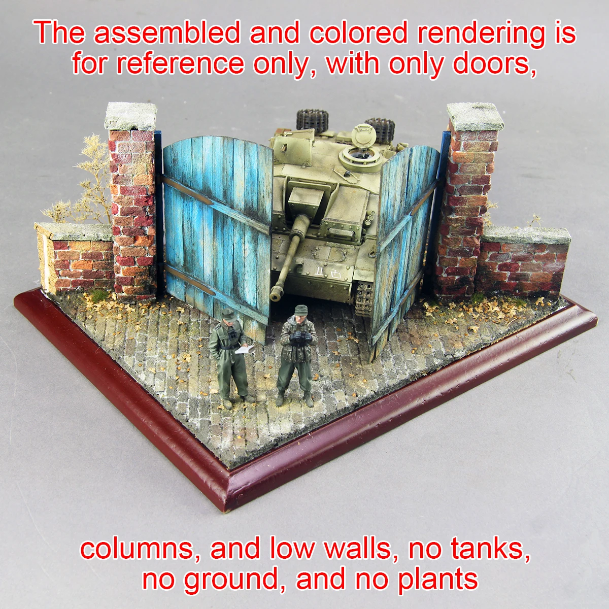 Architekturmodell-Bausatz Miniatur-Gebäude Holztüren Doppeltür Villa-Eingang Herrenhaus-Tor Diorama Maßstabsmodell-Bausatz 1/35 – Detail 3
