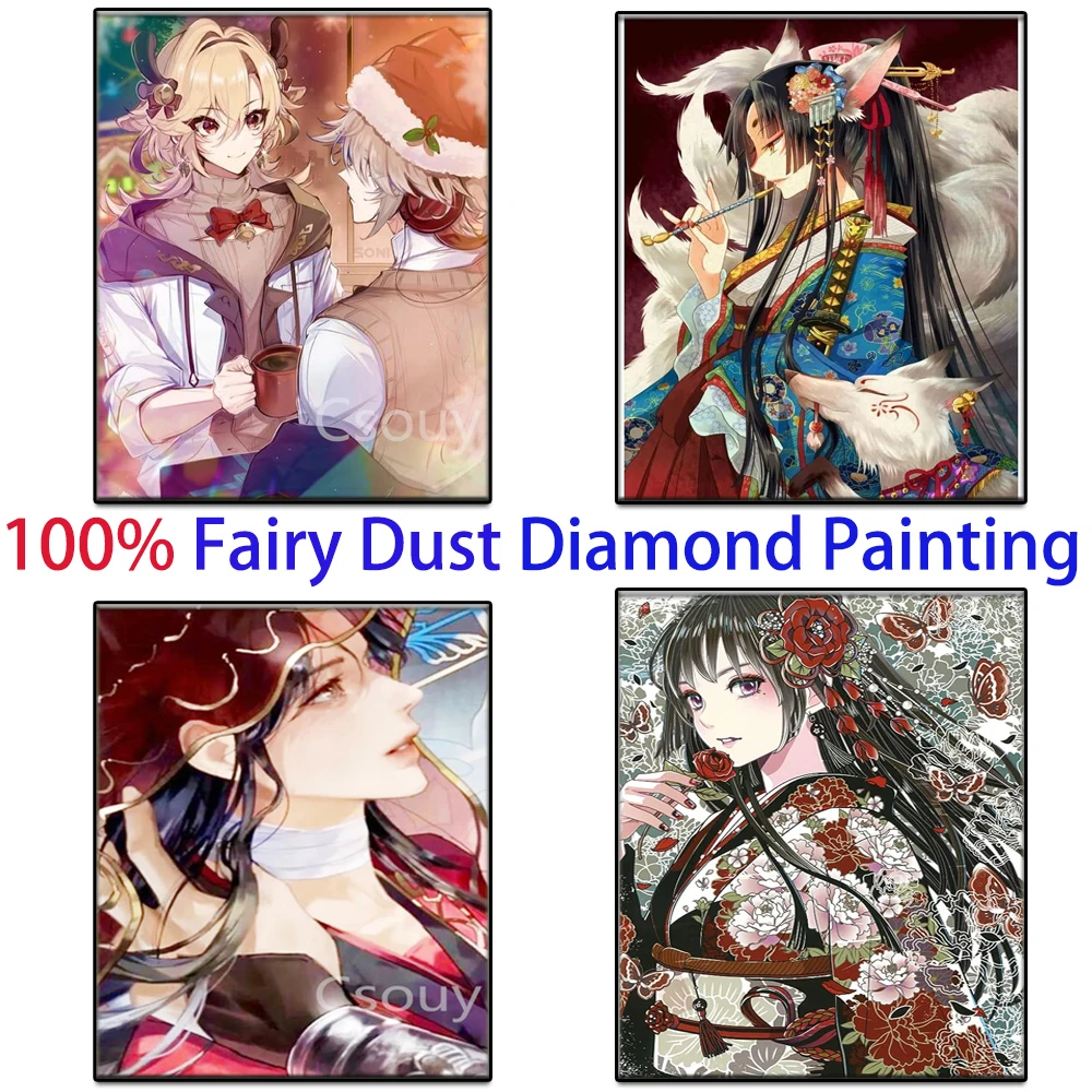 

Cartoon Boy Japan 100% Fairy Dust Square Full Diy Diamond Painting Cross Stitch Embroidery Mosaic Home Decor Picture Rhinestones