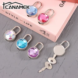 Hardware Locks With Key Lock Mini Round Shape Padlock Color Diamond For Luggage Travel Wedding Jewelry Box Diary Book Suitcase