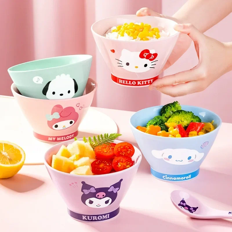 Sanrio Kawaii My Melody Huishoudelijke Keramische Kommen Kuromi Hello Kitty Anime Cartoon Mode Prachtige Servies Rijst Eten Kommen