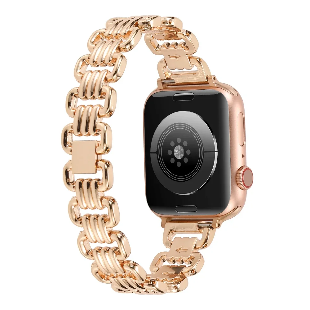 Cinturino in metallo inossidabile per Apple Watch 49mm 46mm 45mm 41mm 44mm 40mm 42mm cinturino ad anello a forma di U iWatch Ultra 10 9 8 7 6 5 4 SE Cintura