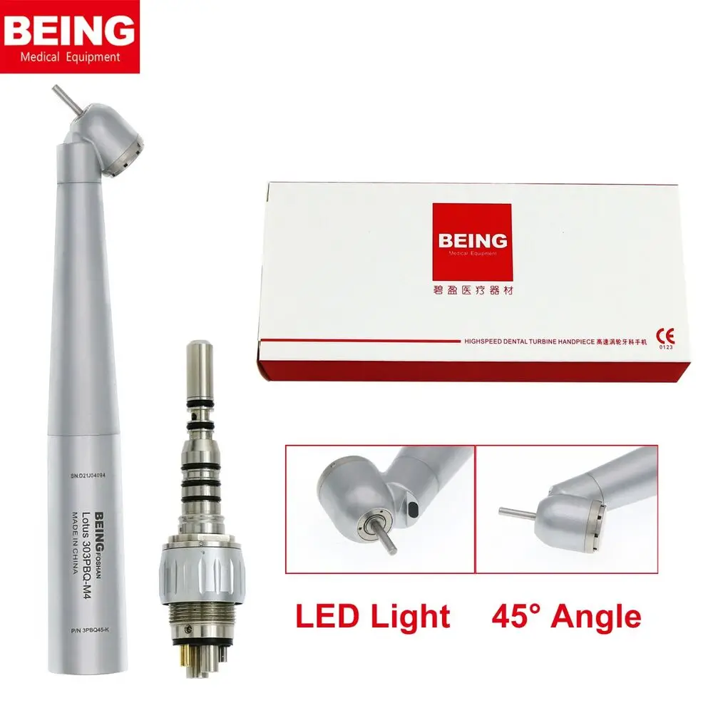 

BEING Dental Surgical Fiber Optic 45° High Speed Handpiece fit KaVo LED 6Hole Coupler 303PBQ45-K