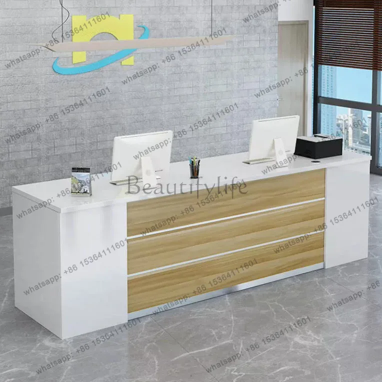 LJY Display Vintage Reception Desk Nordic Office Modern Reception Desk Beauty Salon Aesthetic Trendy Bancone Commercial Furnitur