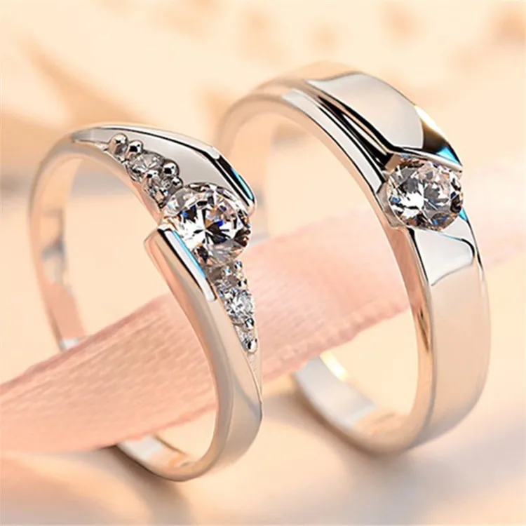 Fashion Zircon Couple Ring A Natural Pair of Wedding Rings for Men and Women