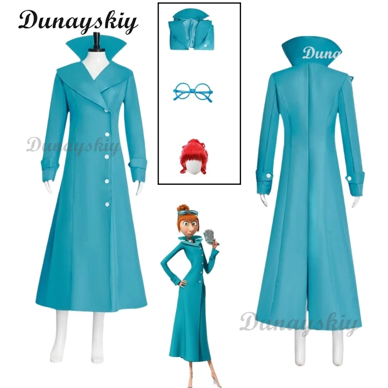 

Lucy Cosplay Wilde Costum Wig Lucy Wilde Costume Glasses Gru Wife Dress-Up Party Fantasy Outfits Halloween Carnival Roleplay