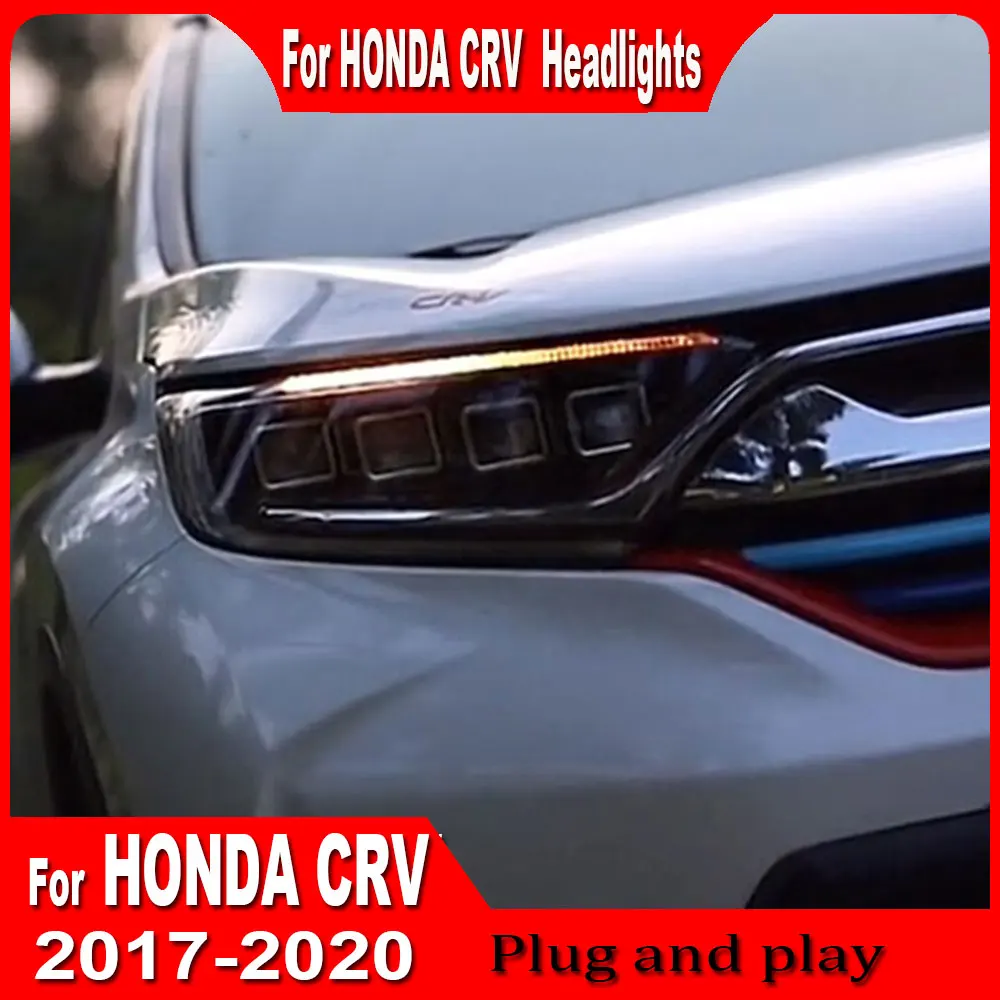 Head Lamp For Honda CR-V Headlights 2017 2018 2019 2020 CRV DRL H7 LED Bi Xenon Bulb Assembly upgrade Dynamic Signal Accessories