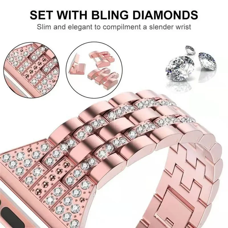 Diamant Metalen Horloge Band Voor Garmin Venu Sq/Musics Smart Watch Voor Garmin Vivomove Hr Strap Voor Garmin Venu 2 plus Armband.