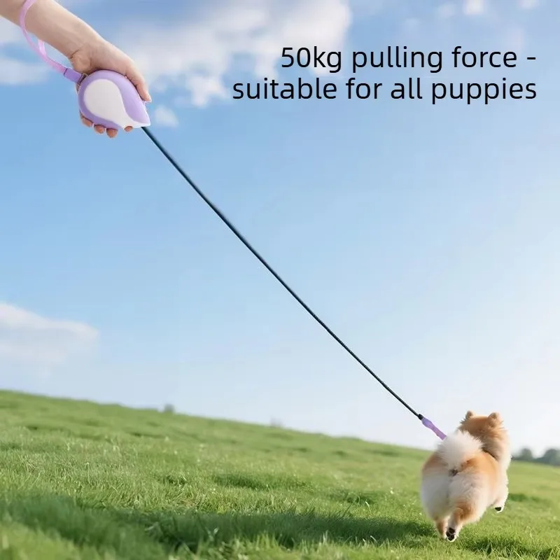 Booteely 3M Auto Retractable Dog Leash Hand Loop Compact Portable Traction Rope Smooth Round Anti-Tangle Leash For Kitten Small
