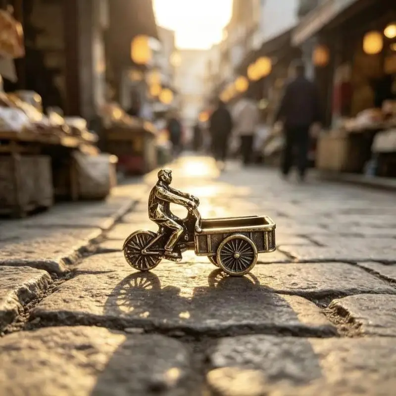 Vintage Metal Tricycle Figurine Antique Finish Exquisite Detail For Home Decor Collection Gift