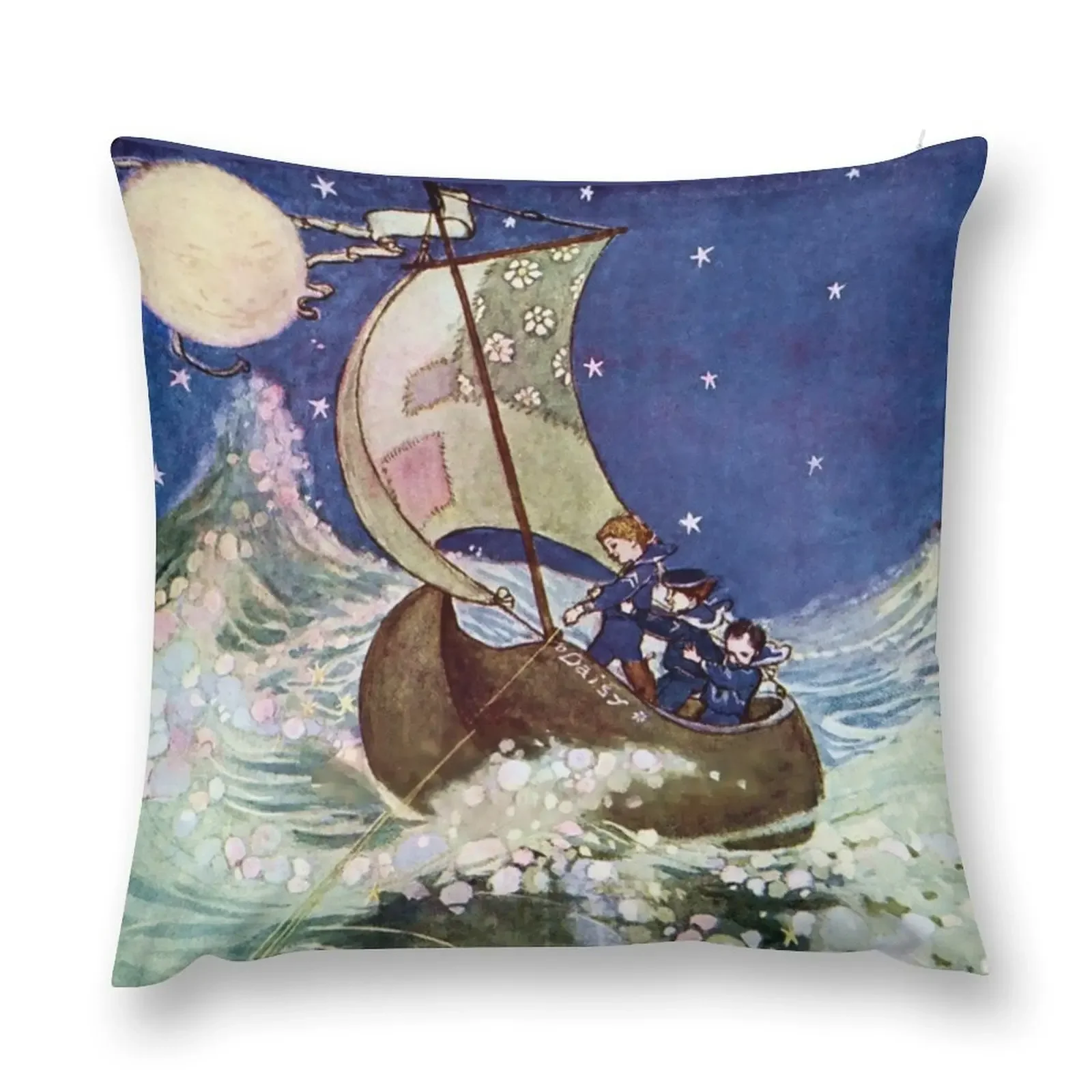 “Wynken Blynken and Nod” by Willy Pogany Throw Pillow Cushions Cover Luxury Cushion Cover Cushions Bed pillowcases pillow