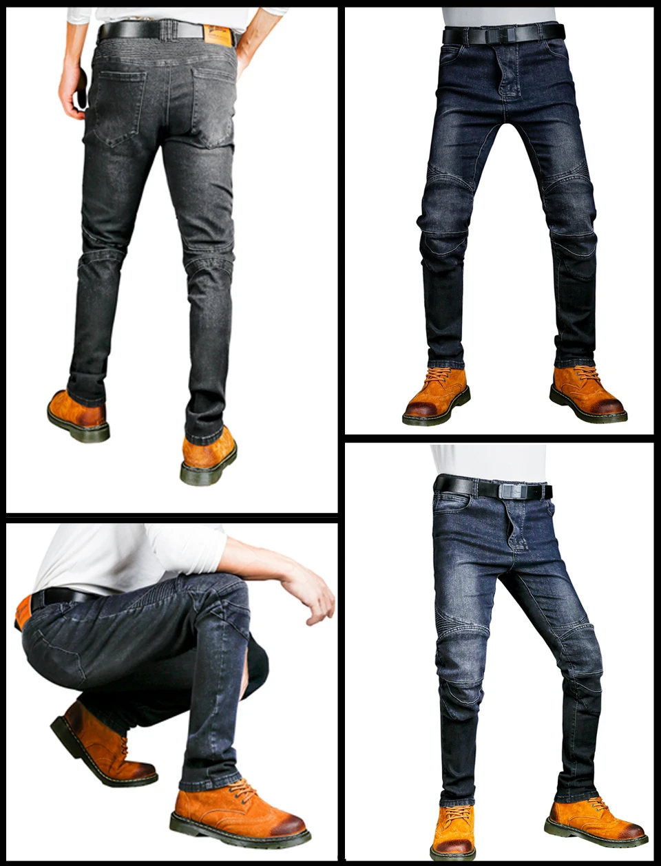 Motorcycle jeans men blue dirt bike riding pants offroad motorbike trousers with armor pockets Armor Not Included 02