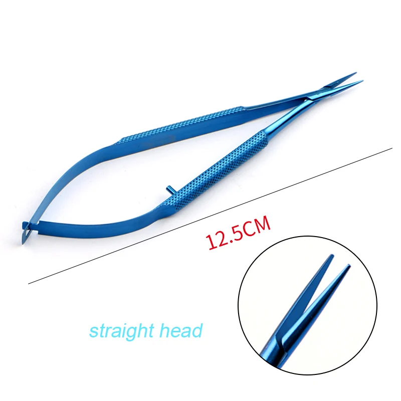 1pcs Ophthalmology Microscopic Instruments Round Handle 12.5cm Needle Holder Hand Holder Cosmetic Plastic Needle Eyelid tool