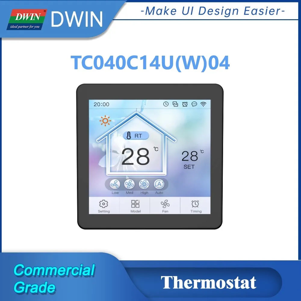 

DWIN 4 Inch Temperature Controller Thermostat 480 *480 IPS LCD Wall Mounted Panel Capacitive Touch Screen with Proximity Sensor