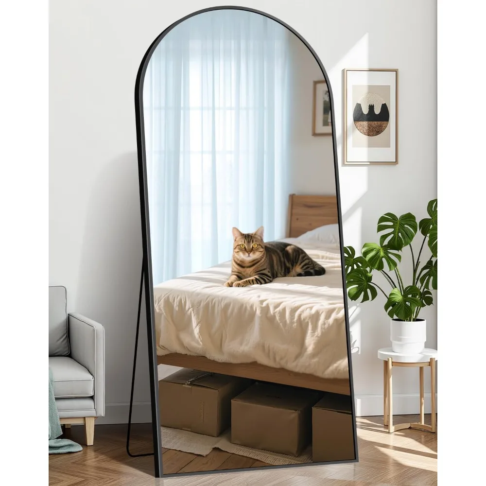 

76"x34" Arched Full Length Mirror, Large Floor Mirror with Aluminum Alloy Frame Standing Hanging or Leaning Wall-Mounted Mirror,