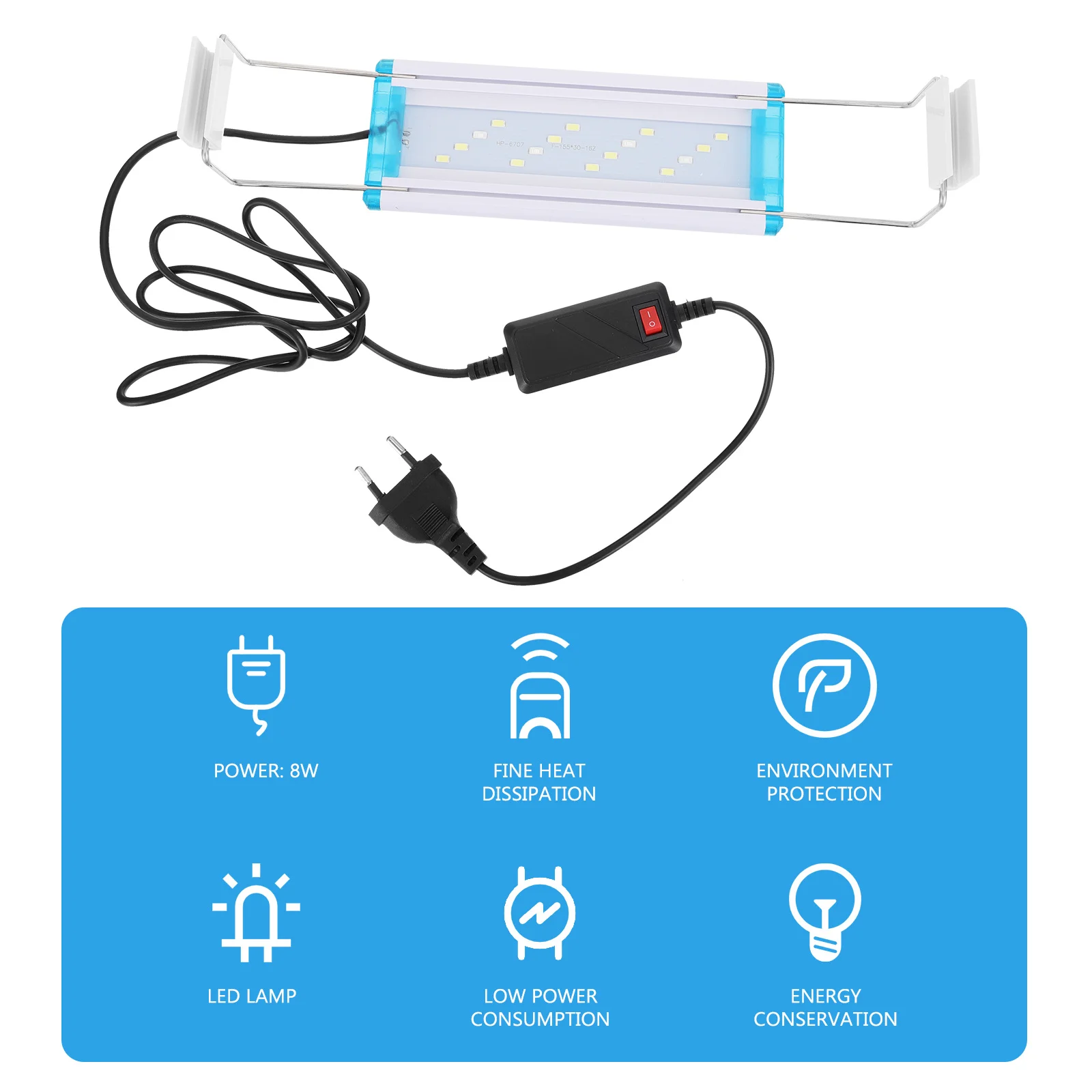 

1Pcs Aquarium LED Light Strong Fish Tank Lamp Energy Saving High Brightness Beads Ideal for Aquatic Plant Landscaping Decor Use