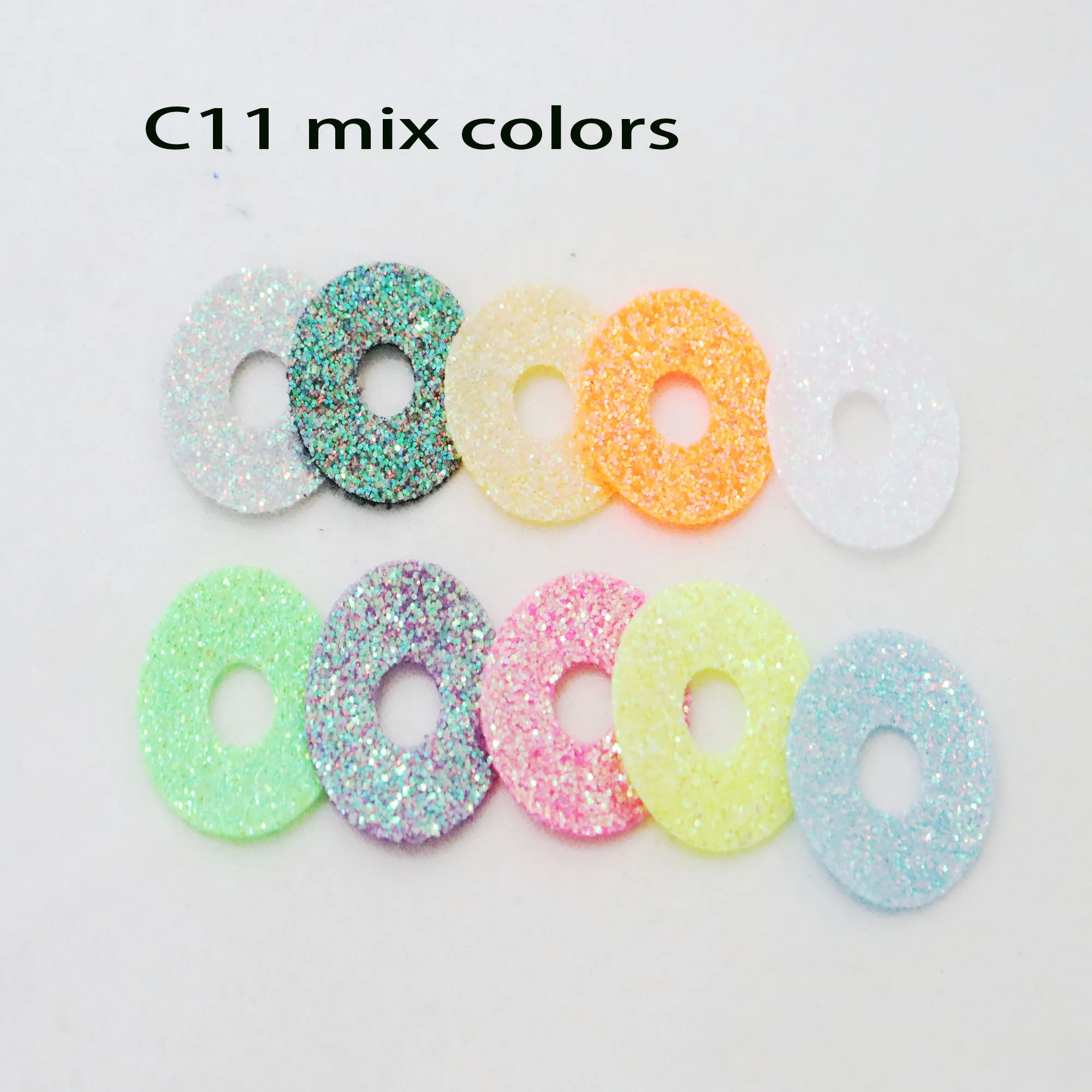 100 pçs/lote 12 estilos mix cores 8mm a 60mm tecido glitter redondo para 3d cômico redondo glitter brinquedo olhos descobertas opção de cor