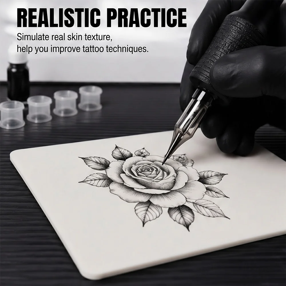 

White Tattoo Practice Skin 3mm Thick Skin Sheets Perfect for Tattoo Design Practice Beginners Artists Supply Tattoo Accessories