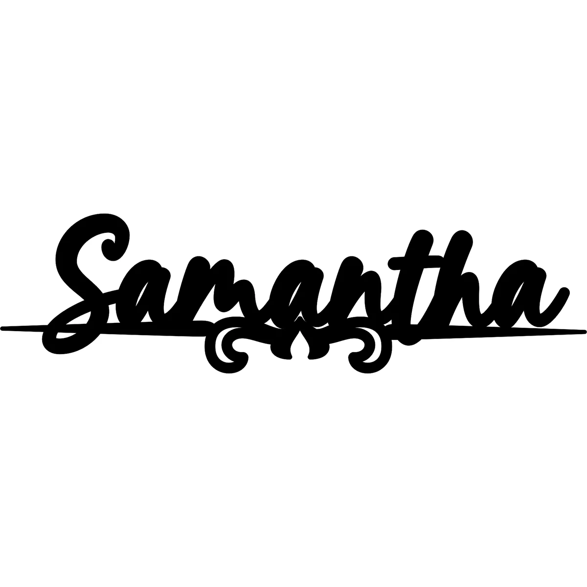 Minimalist Samantha Underline Acrylic Car Sticker, Waterproof Personalized Decal, Easy Application for Car Trunk, Door, Window