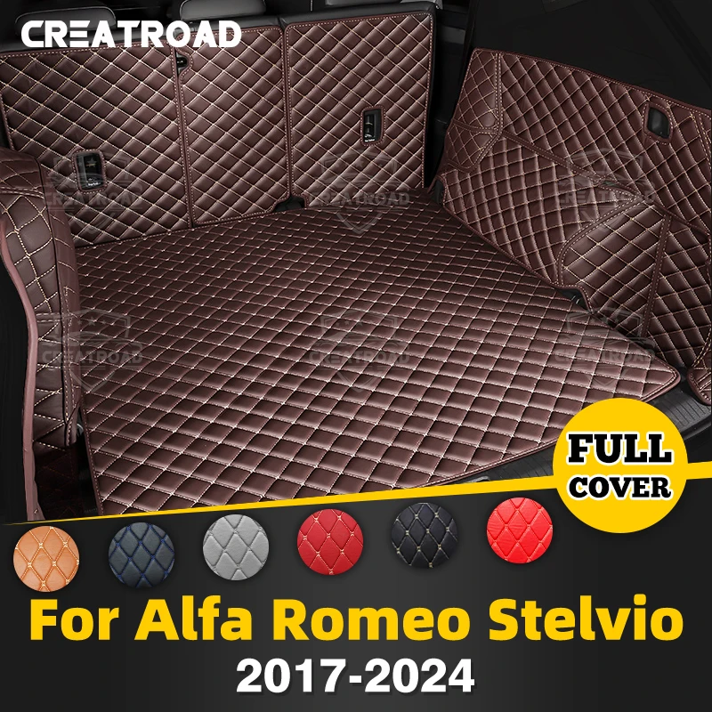 

CREATROAD для Alfa Romeo Stelvio, 5-местный 2017-2024 2023 2022, коврик для багажника с полным покрытием, автомобильный багажник, аксессуары для интерьера