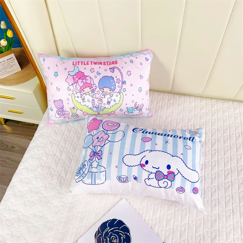 Japanese Style Printed Pillowcase Cute Kuromi My Melody Cinnamoroll Cushion Cover Throw Pillow Case Sofa Bed Home Decor Girl