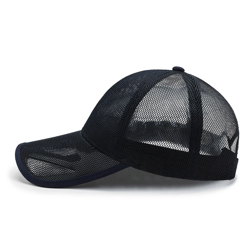 Summer Full Mesh Baseball Cap Unisex Trucker Cap Trucker Caps Men Fishing Hat Quick Dry Golf Running Hat Adjustable Snapback Hat