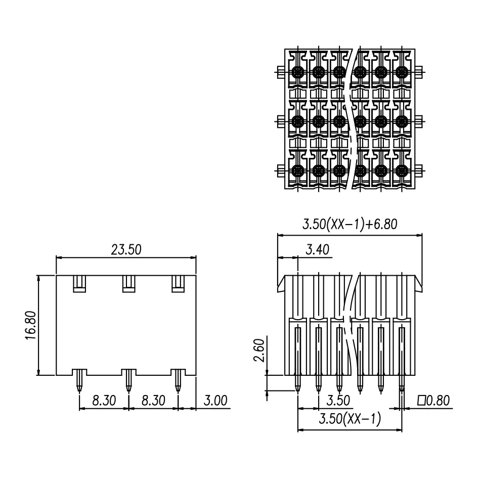 100PIN Green 15EDGKVHHG 3.5mm 2P ~ 24P PCB PLUG-IN TEMINAL BLOCKS KF2EDGKVHHG WJ15EDGVH3N CONTACT