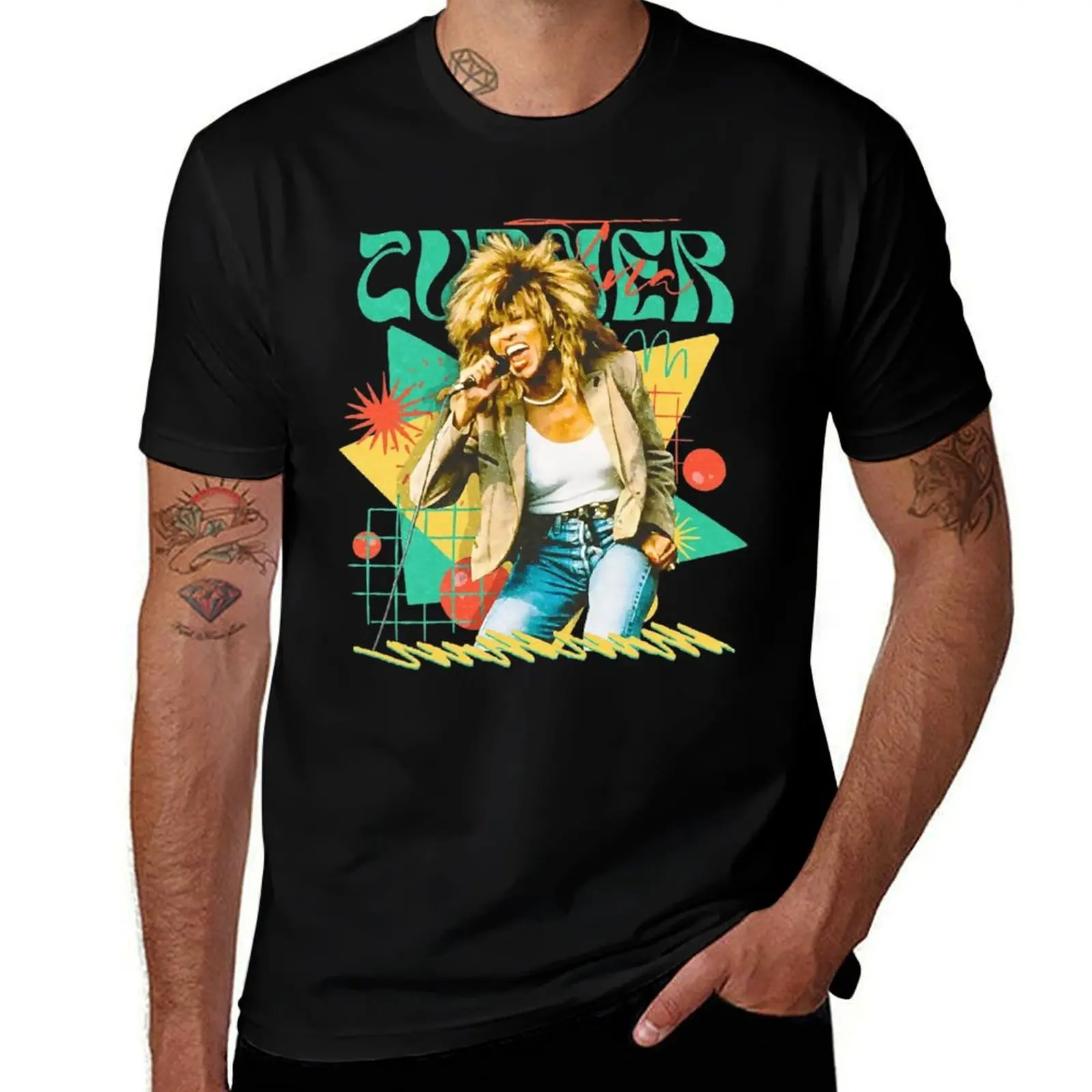 POP RETRO -Tínà Túrnèr ROCKS - STYLE 70S T-Shirt Odor Resistant Short Sleeve Top T-Shirt