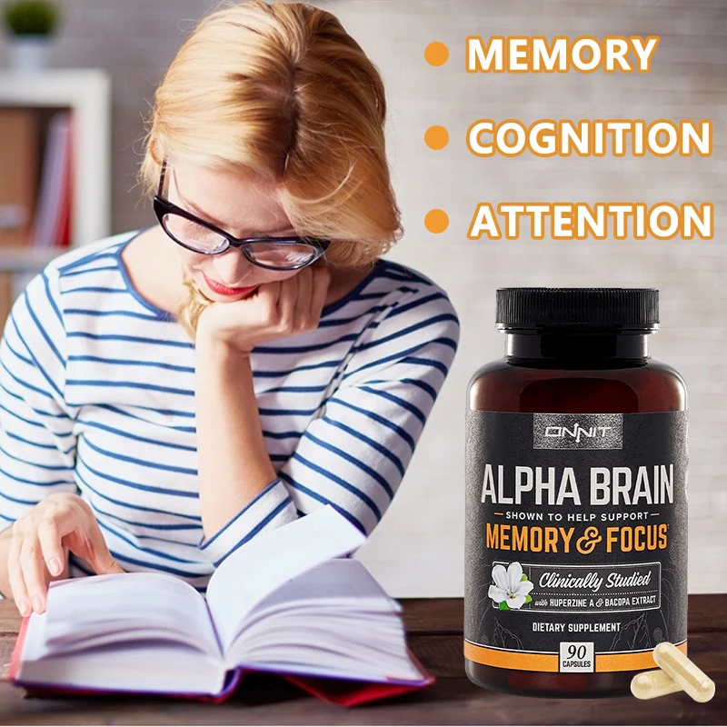 Alpha Brain Supplement - Helps Maintain Brain Cells, May Improve Memory, Concentration and Cognitive Processing Speed