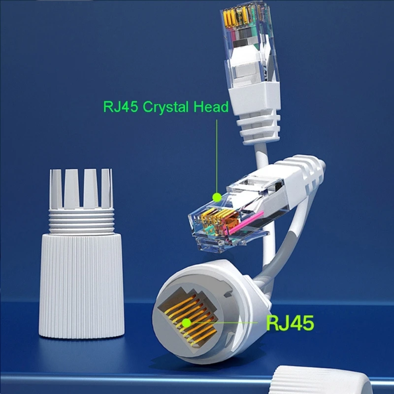 Upgraded Waterproof POE Splitter 2-in-1 Cabling Connector Three-way 96BA