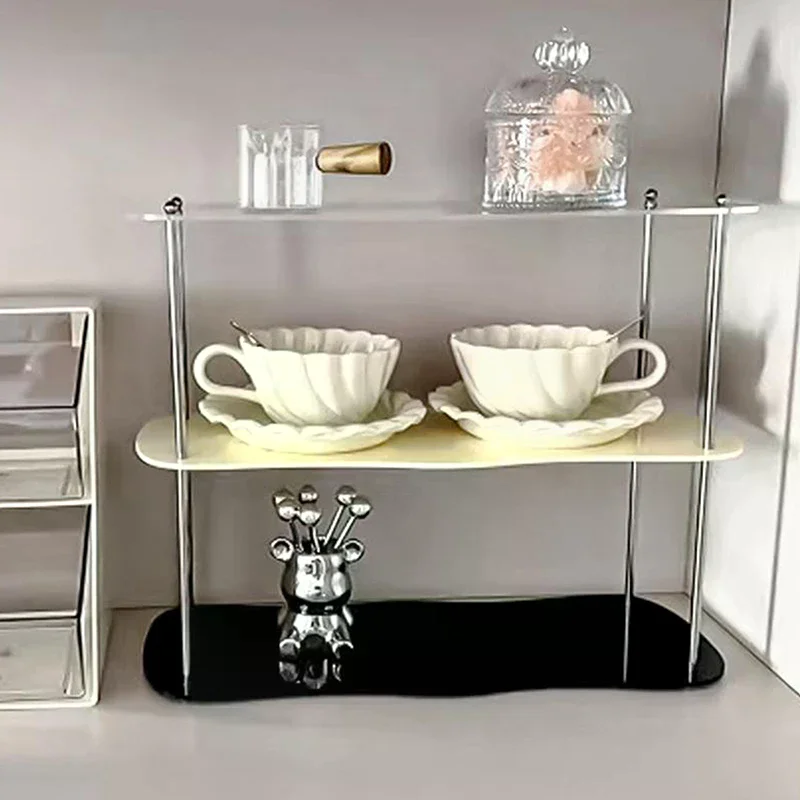 2/3-layer Acrylic Desktop Storage Rack Water Cup Perfume Bathroom Table Top Cosmetics Storage Jewelry Display Frame Organizer