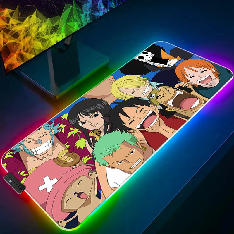

RGB LED Mouse Pad Office Desk Mat Computer Game Mousepad Rubber Anime Keyboard Pad PC Accessories One Piece Mouse Mat Tablet Pad