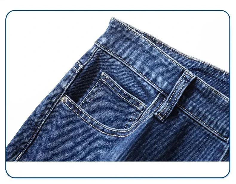 2027 Neue Herbst-Winter-Soft-Stretch-Jeans für Herren, Business-Casual, schmale, gerade Jeanshose, koreanische blaue, graue Arbeitshose für Männer – Detail 13