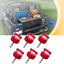 Aluminum Hard Top Quick Removal Fastener, Thumb Screw, Black, Red, Jeep Wrangler JK 07-18, JL, Gladiator JT 18-22