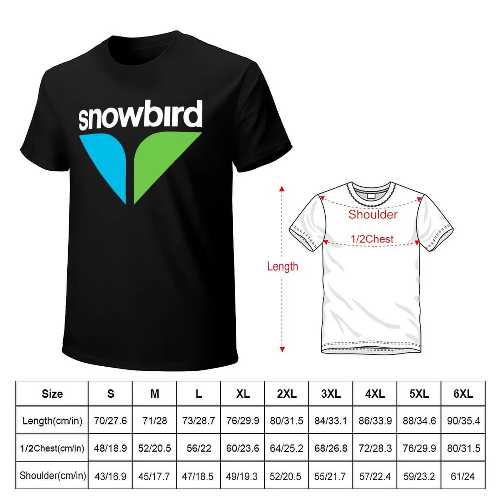 Snowbird Logo Merchandise T-Shirt Basic Short Sleeve Cotton Blend T-Shirt