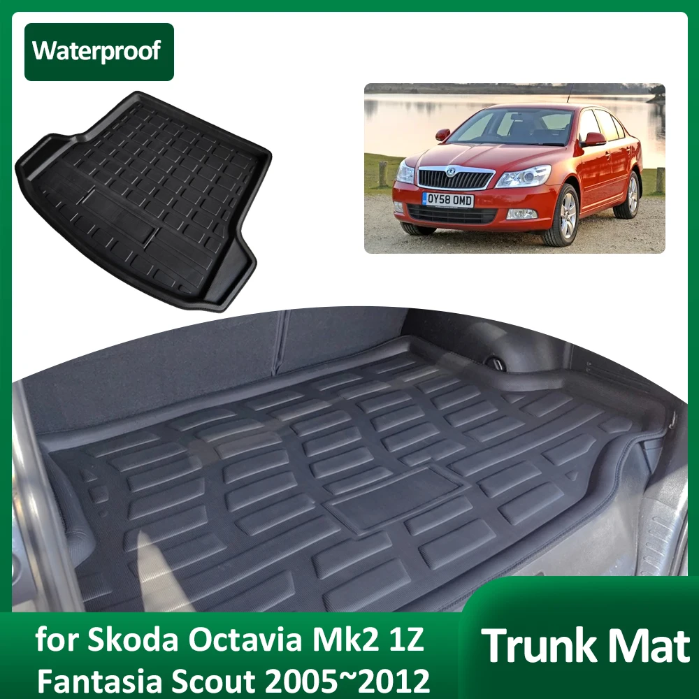 

Car Trunk Mat for Skoda Octavia Mk2 RS Fantasia 2005~2012 2006 Waterproof Luggage Cargo Boot Pad Liner Cover Custom Accessories