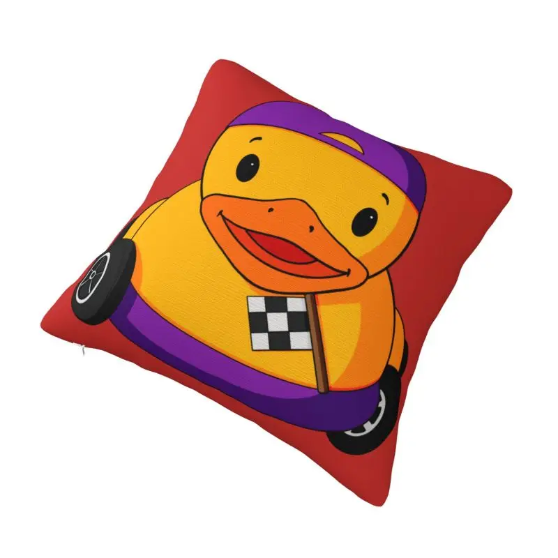 Custom Luxury Car Racing Rubber Duck Cushion Cover Velvet Throw Pillow Case