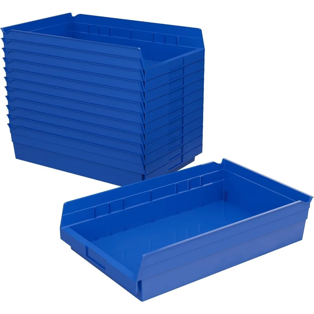 

Akro-Mils 30178 Plastic Shelf Bins, Heavy Duty Storage Bins for Garage, Closet, and Drawer Organization, 18-Inch x 11-Inch x 4-I