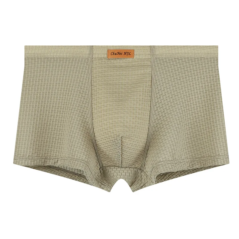 Summer Wholesale Men Solid Color Ice Silk Boxer Briefs Mid Waist Nylon Breathable Plus Size Men Underwear