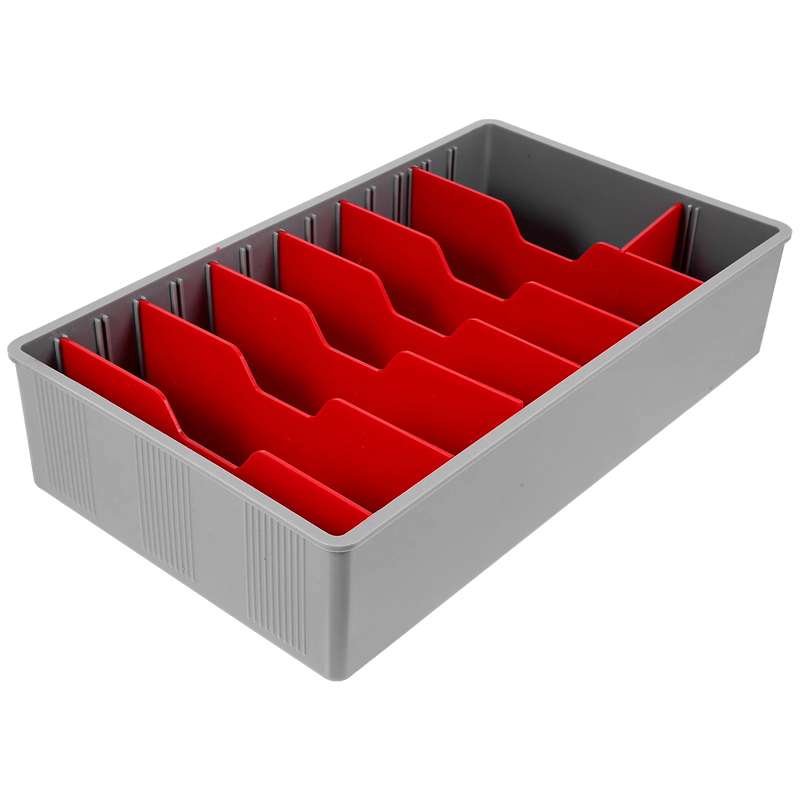 

Five grid Cashier Box Red Coin Storage Tray Office Money Drawer Stand Wallet Grids Small Business Clothes Shop File Folder
